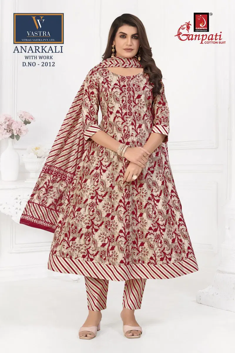 Ganpati Anarkali Vol 1 Readymade Cotton Printed Dress Collection